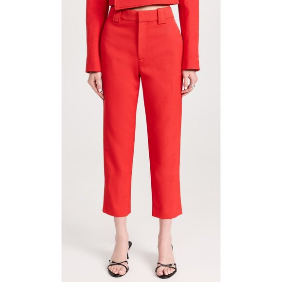 A.L.C. Foster Pants Red Straight Leg Cropped Trousers High Rise SZ 14 NEW $495 - Picture 10 of 10